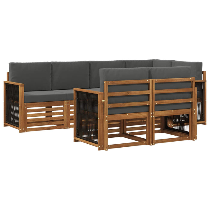 Set canapea sectională cu pernă 6 pcs Natural și Antracit WALTI