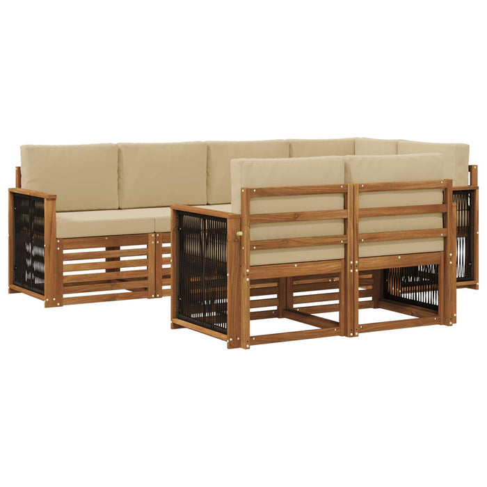 Set canapea sectională cu pernă 6 pcs natural WALTI