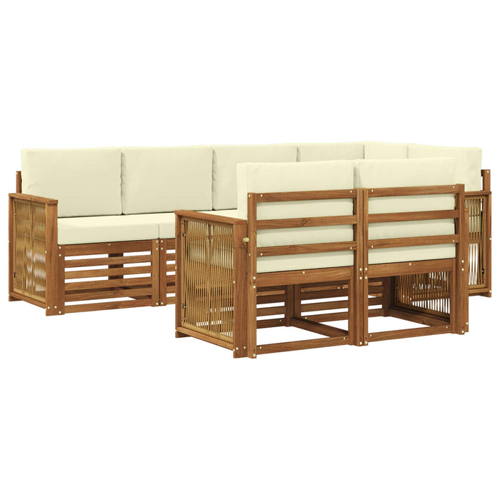 Set canapea sectională cu pernă 6 pcs Natural și Crem WALTI