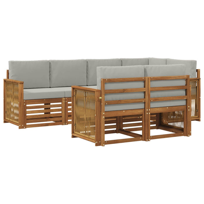 Set canapea sectională cu pernă 6 pcs Natural și gri deschis WALTI
