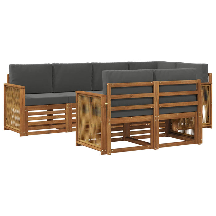 Set canapea sectională cu pernă 6 pcs Natural și Antracit WALTI