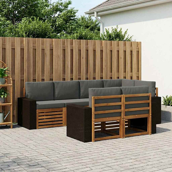 Set canapea sectională cu pernă 7 pcs Natural și Antracit WALTI