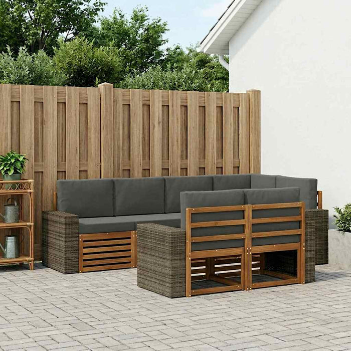 Set canapea sectională cu pernă 7 pcs Natural și Antracit WALTI