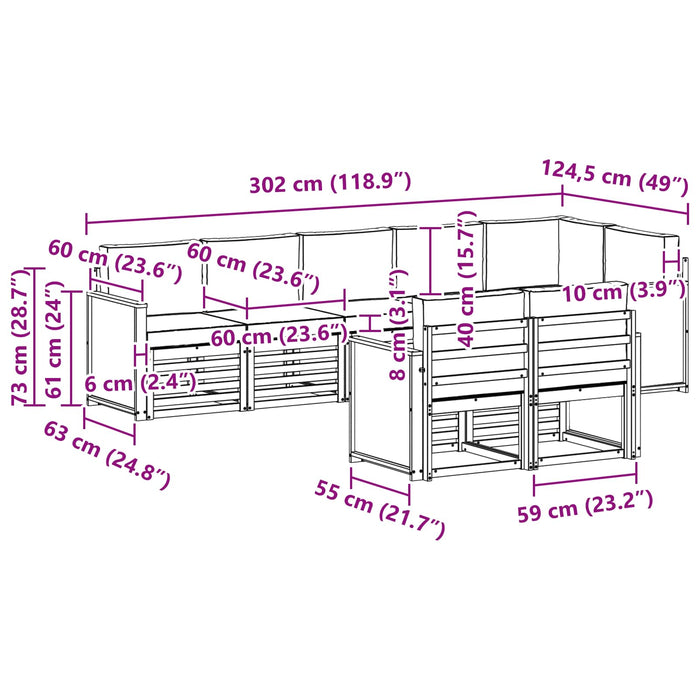 Seturi de canapele Lemn Solid de Acacia WALTI
