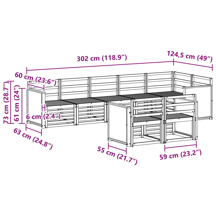 Seturi de canapele Lemn Solid de Acacia WALTI