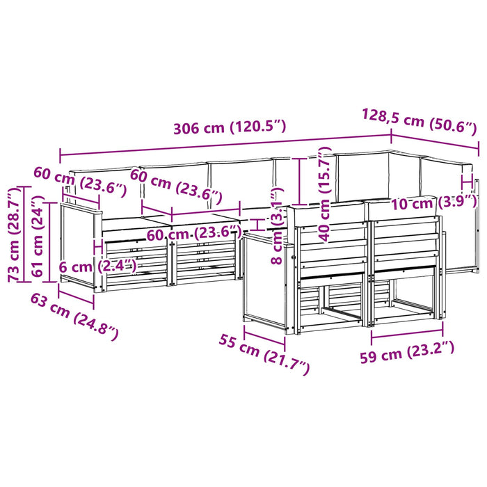 Seturi de canapele Lemn Solid de Acacia WALTI