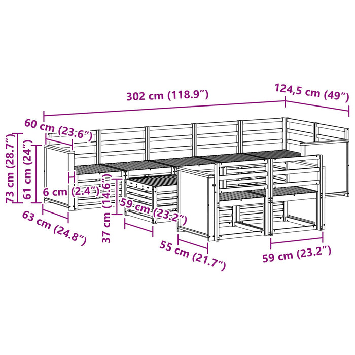 Seturi de canapele Lemn Solid de Acacia WALTI