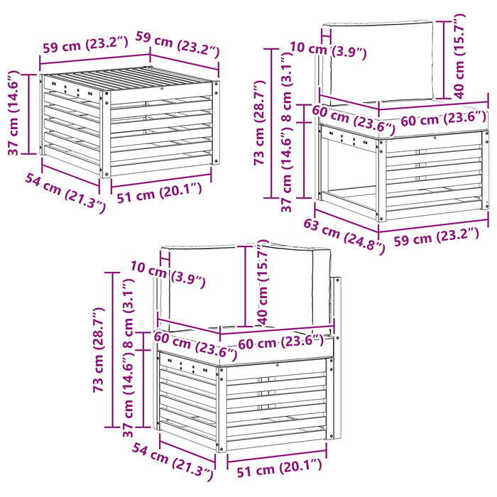 Seturi de canapele Lemn Solid de Acacia WALTI