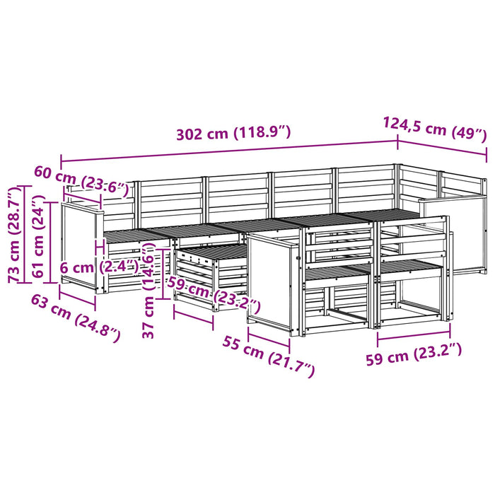 Seturi de canapele Lemn Solid de Acacia WALTI