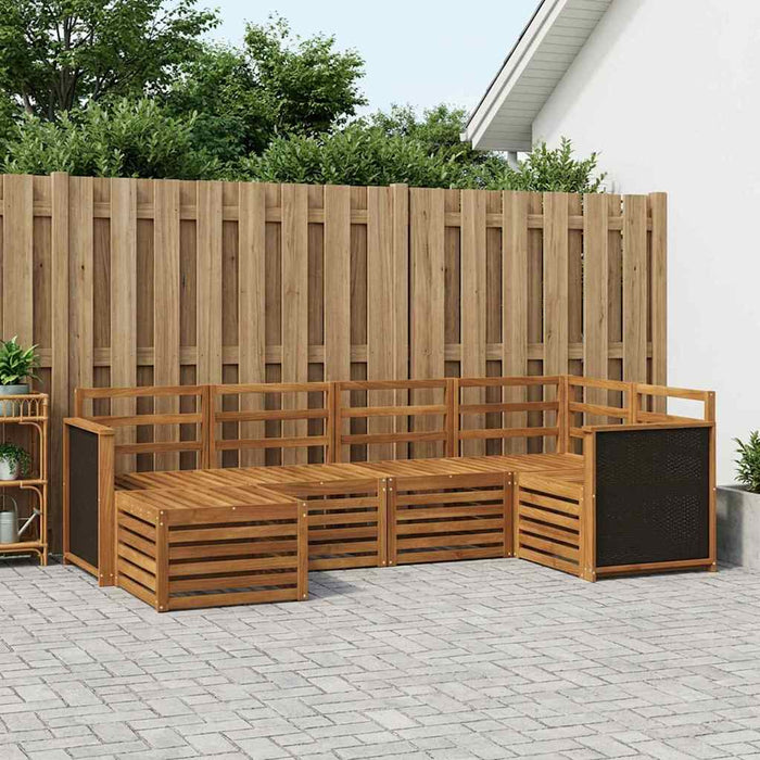Set canapea sectională 5 pcs natural Lemn Solid de Acacia WALTI