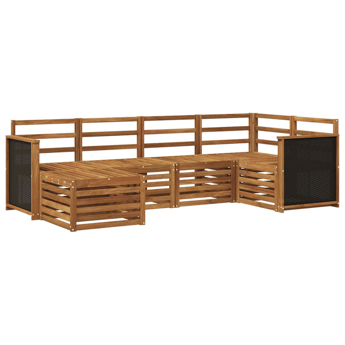 Set canapea sectională 5 pcs natural Lemn Solid de Acacia WALTI