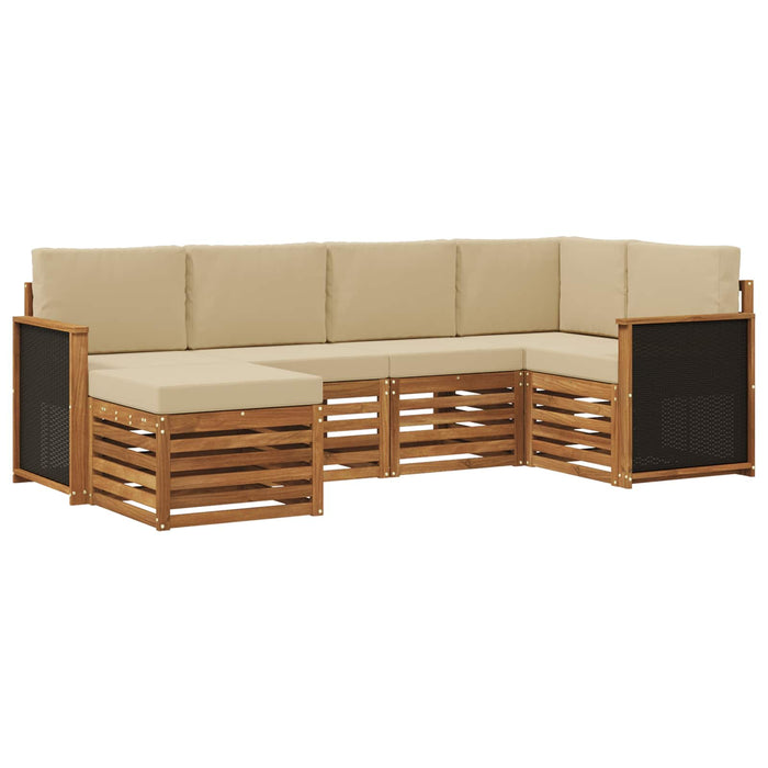 Set canapea sectională cu pernă 5 pcs natural WALTI