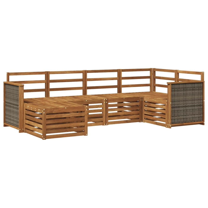 Set canapea sectională 5 pcs natural Lemn Solid de Acacia WALTI