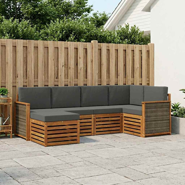 Set canapea sectională cu pernă 5 pcs Natural și Antracit WALTI