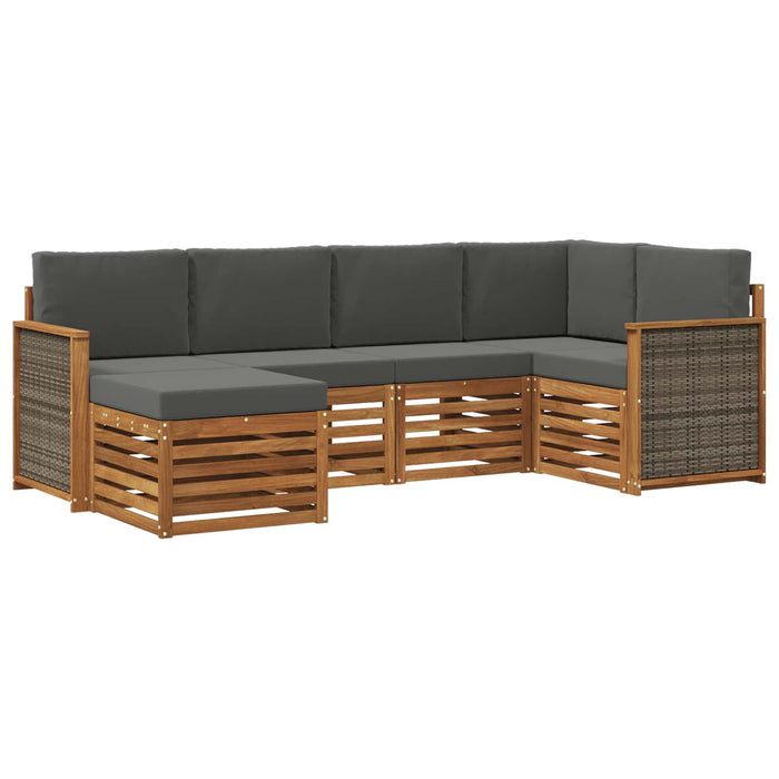 Set canapea sectională cu pernă 5 pcs Natural și Antracit WALTI