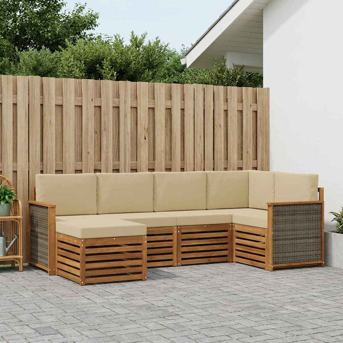 Set canapea sectională cu pernă 5 pcs natural WALTI