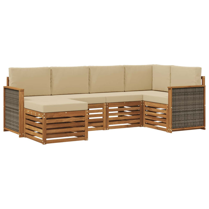Set canapea sectională cu pernă 5 pcs natural WALTI