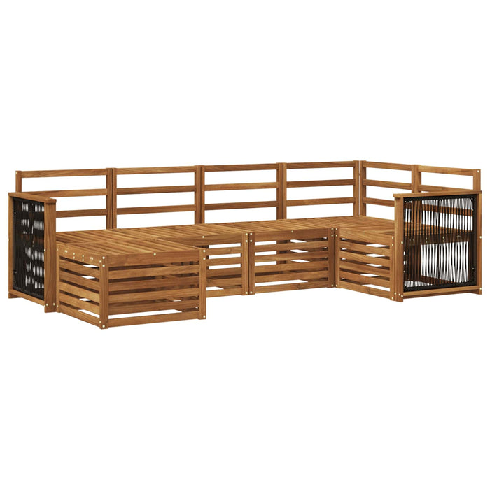 Set canapea sectională 5 pcs natural Lemn Solid de Acacia WALTI