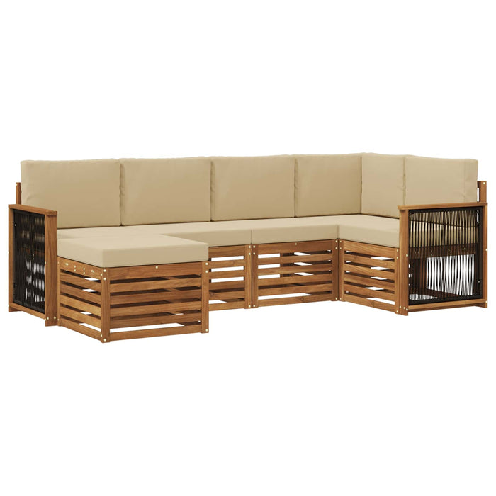 Set canapea sectională cu pernă 5 pcs natural WALTI