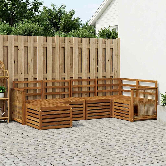 Set canapea sectională 5 pcs natural Lemn Solid de Acacia WALTI