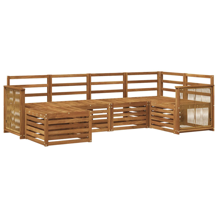 Set canapea sectională 5 pcs natural Lemn Solid de Acacia WALTI