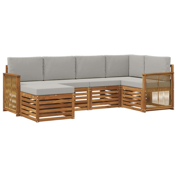 Set canapea sectională cu pernă 5 pcs Natural și gri deschis WALTI