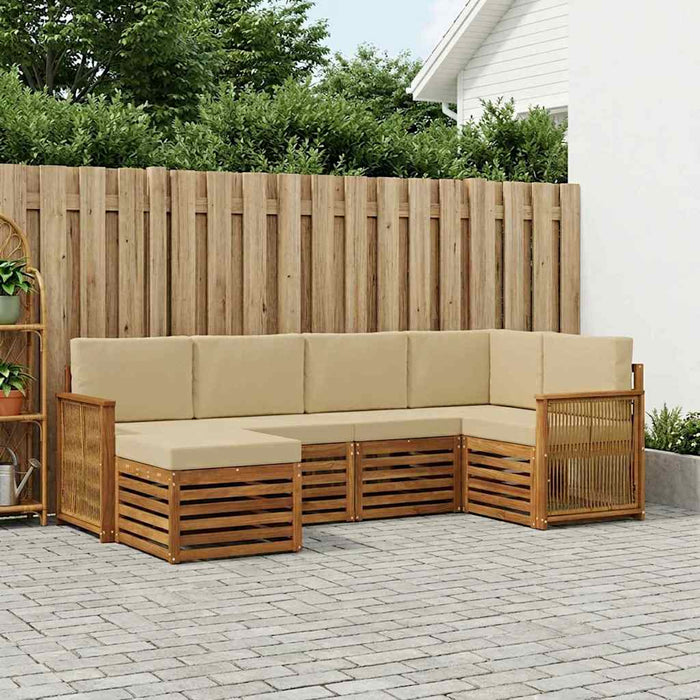 Set canapea sectională cu pernă 5 pcs natural WALTI