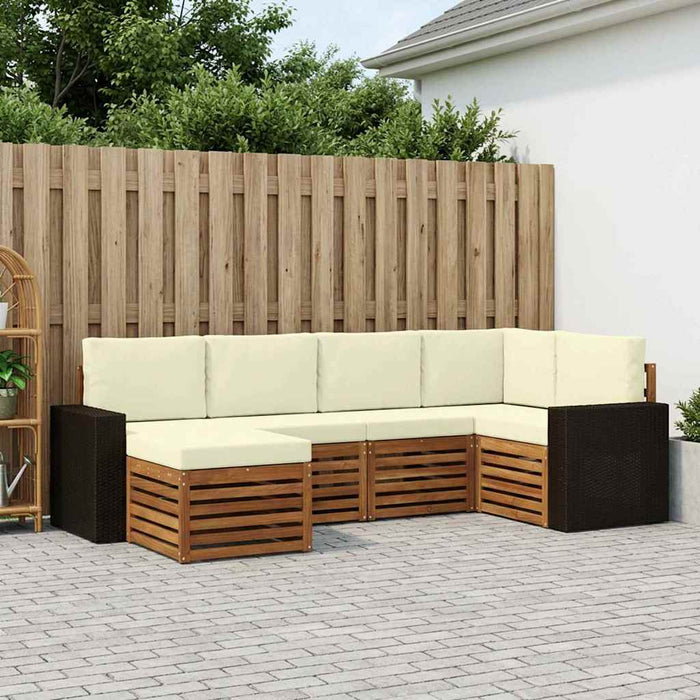 Set canapea sectională cu pernă 6 pcs Natural și Crem WALTI