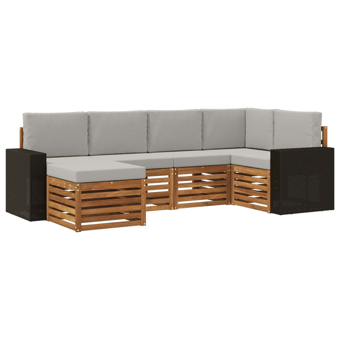 Set canapea sectională cu pernă 6 pcs Natural și gri deschis WALTI