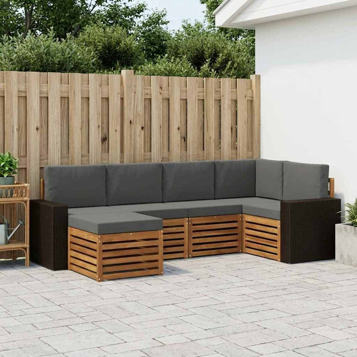 Set canapea sectională cu pernă 6 pcs Natural și Antracit WALTI