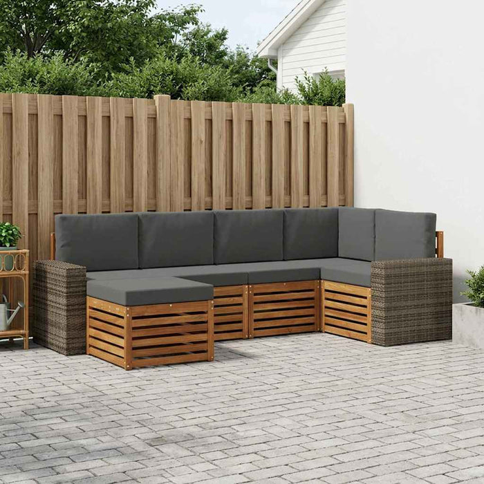 Set canapea sectională cu pernă 6 pcs Natural și Antracit WALTI