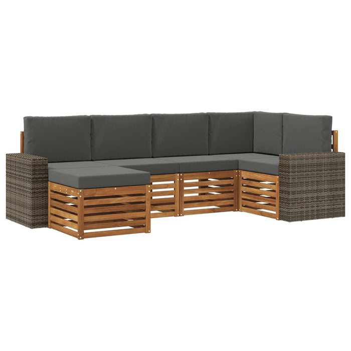 Set canapea sectională cu pernă 6 pcs Natural și Antracit WALTI