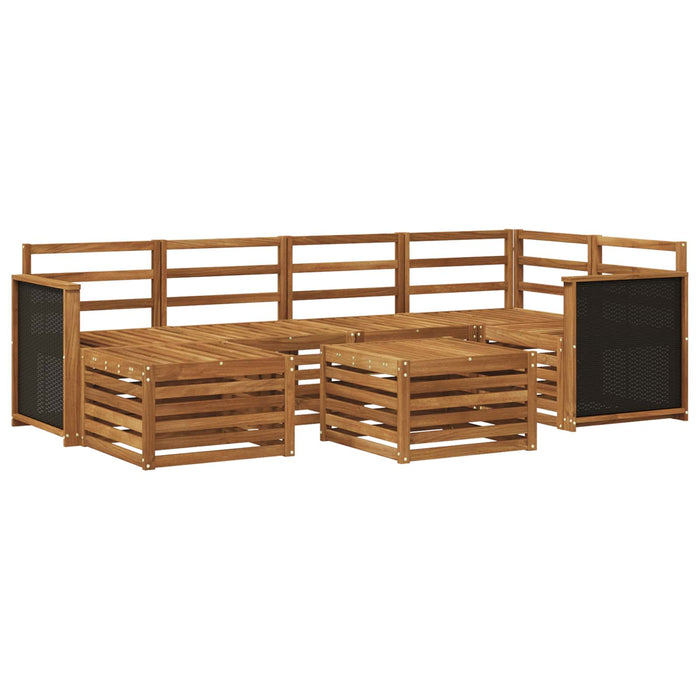 Set canapea sectională 6 pcs natural Lemn Solid de Acacia WALTI