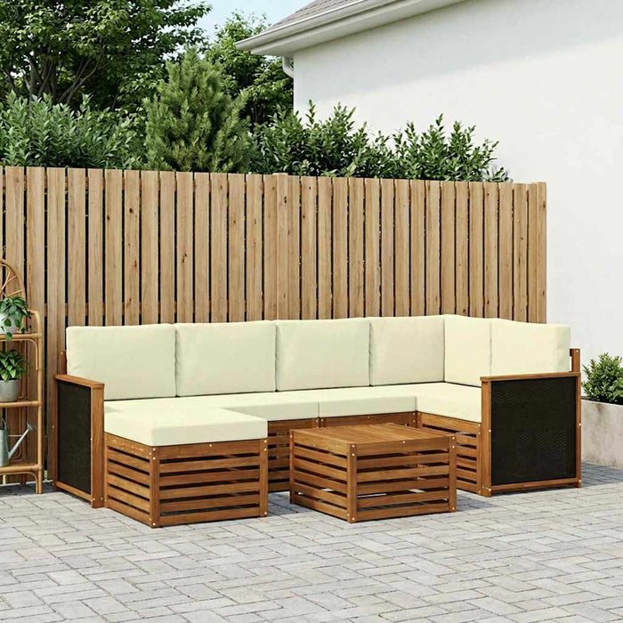 Set canapea sectională cu pernă 6 pcs Natural și Crem WALTI