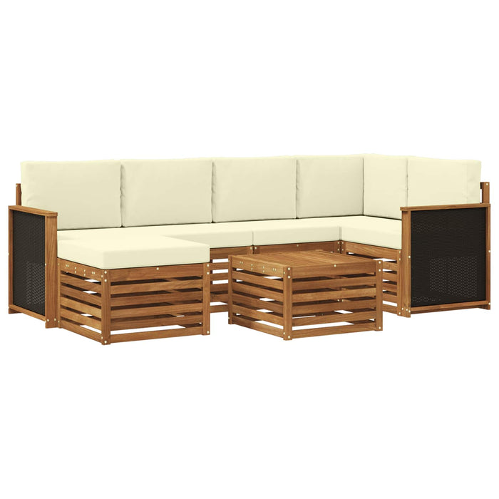 Set canapea sectională cu pernă 6 pcs Natural și Crem WALTI
