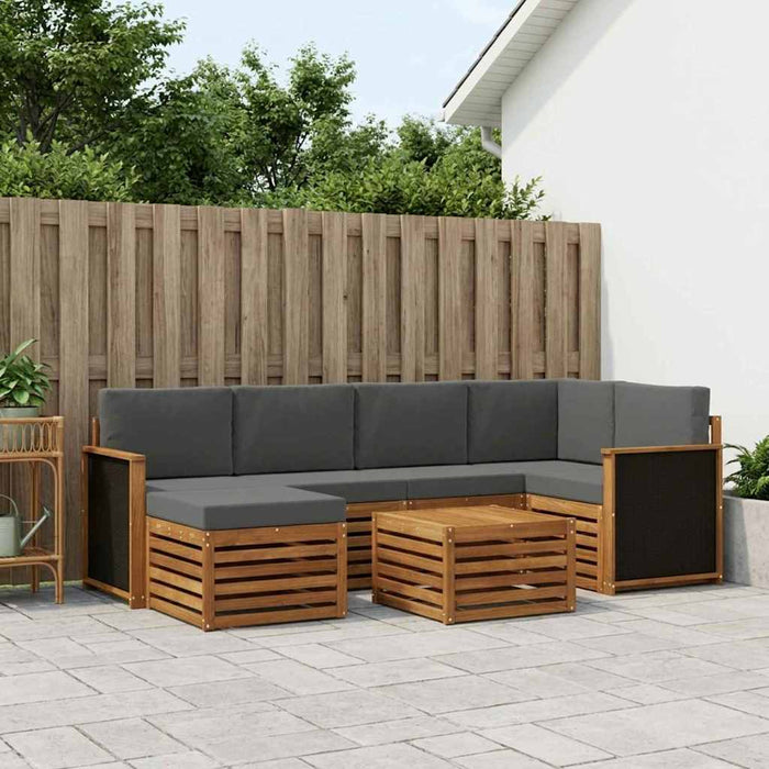 Set canapea sectională cu pernă 6 pcs Natural și Antracit WALTI