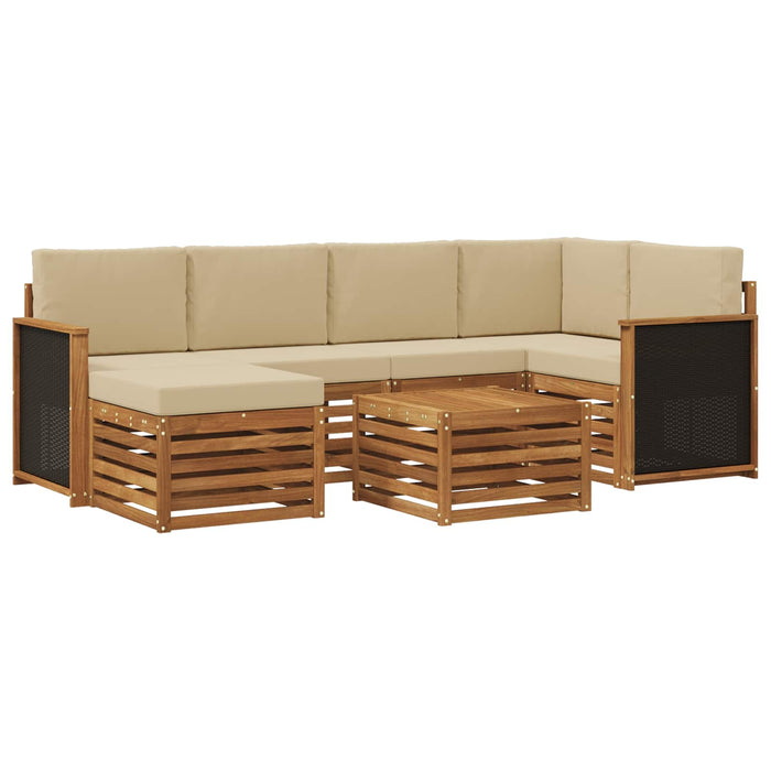Set canapea sectională cu pernă 6 pcs natural WALTI