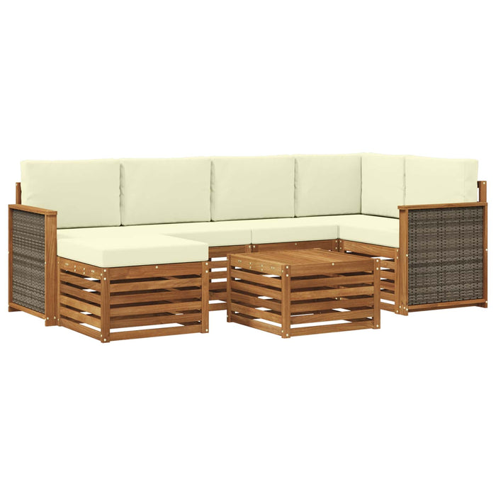 Set canapea sectională cu pernă 6 pcs Natural și Crem WALTI