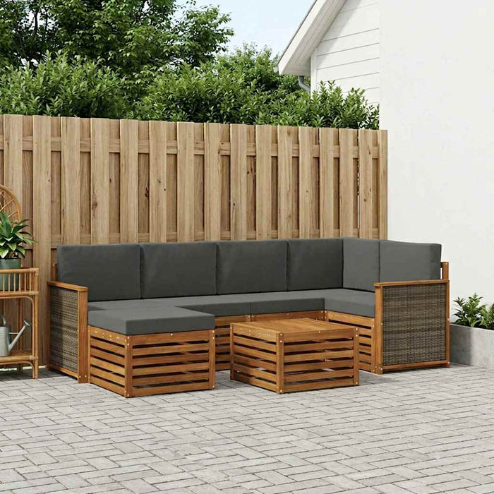 Set canapea sectională cu pernă 6 pcs Natural și Antracit WALTI