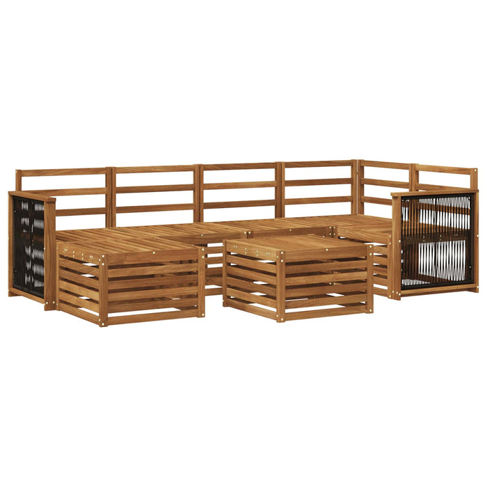 Set canapea sectională 6 pcs natural Lemn Solid de Acacia WALTI