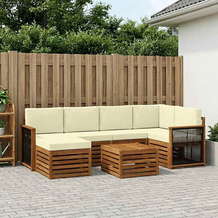 Set canapea sectională cu pernă 6 pcs Natural și Crem WALTI