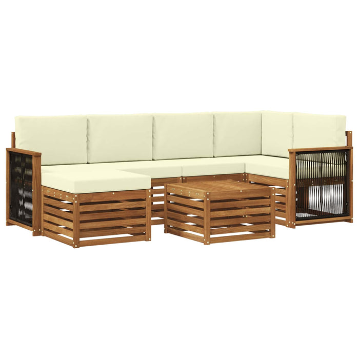 Set canapea sectională cu pernă 6 pcs Natural și Crem WALTI
