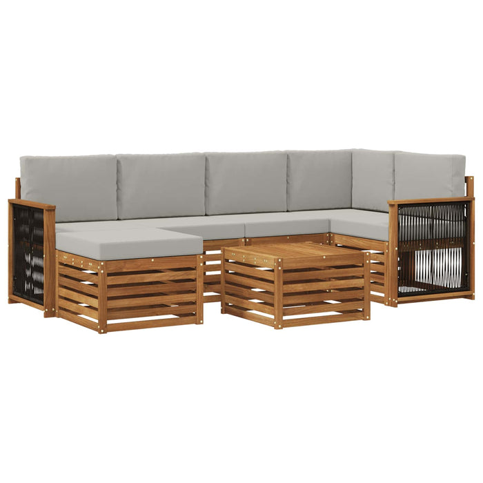 Set canapea sectională cu pernă 6 pcs Natural și gri deschis WALTI