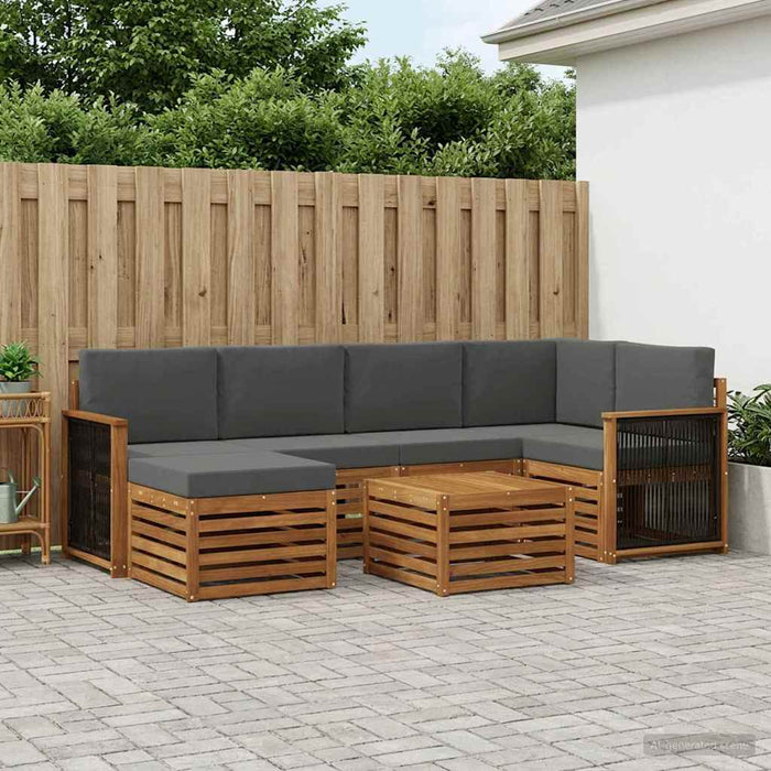 Set canapea sectională cu pernă 6 pcs Natural și Antracit WALTI