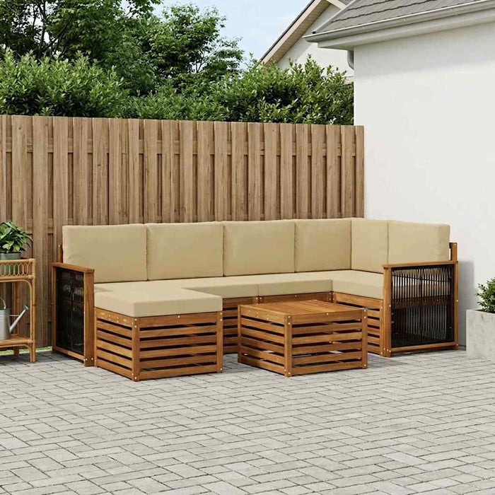 Set canapea sectională cu pernă 6 pcs natural WALTI