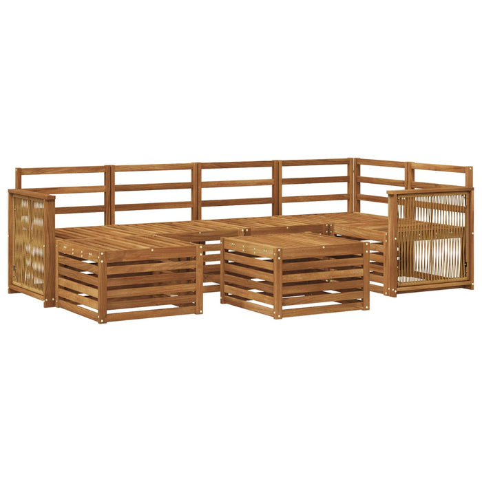 Set canapea sectională 6 pcs natural Lemn Solid de Acacia WALTI