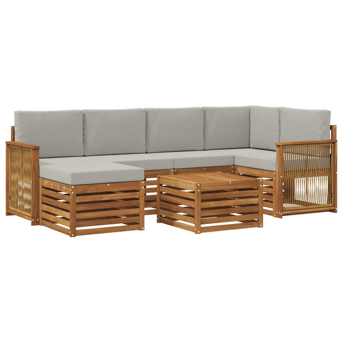 Set canapea sectională cu pernă 6 pcs Natural și gri deschis - WALTI WALTI