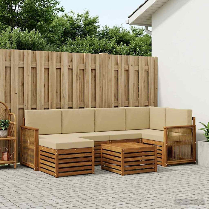 Set canapea sectională cu pernă 6 pcs natural WALTI
