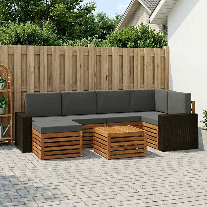 Set canapea sectională cu pernă 7 pcs Natural și Antracit WALTI
