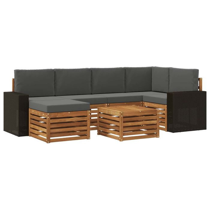 Set canapea sectională cu pernă 7 pcs Natural și Antracit WALTI